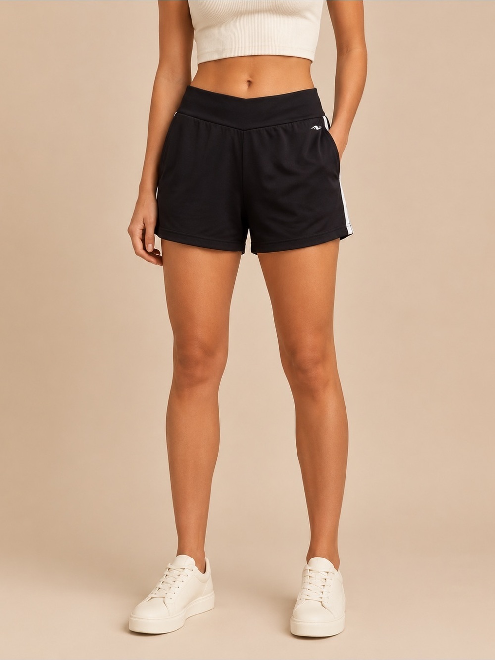 Athletic Works Black Shorts with White Side Stripe